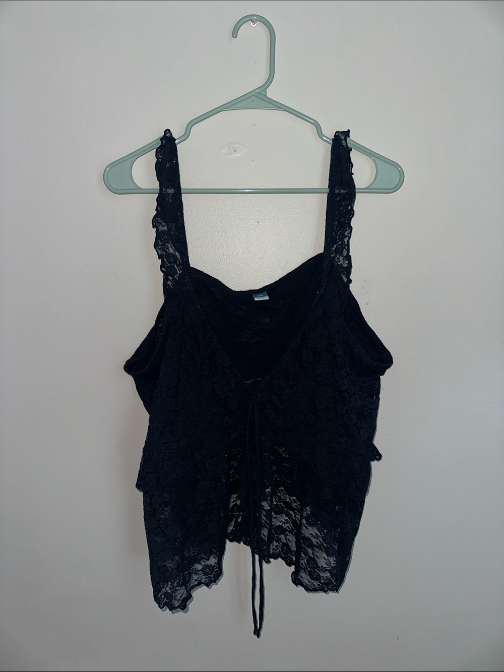 Navy Lace Tie-Front Cami Top - Women